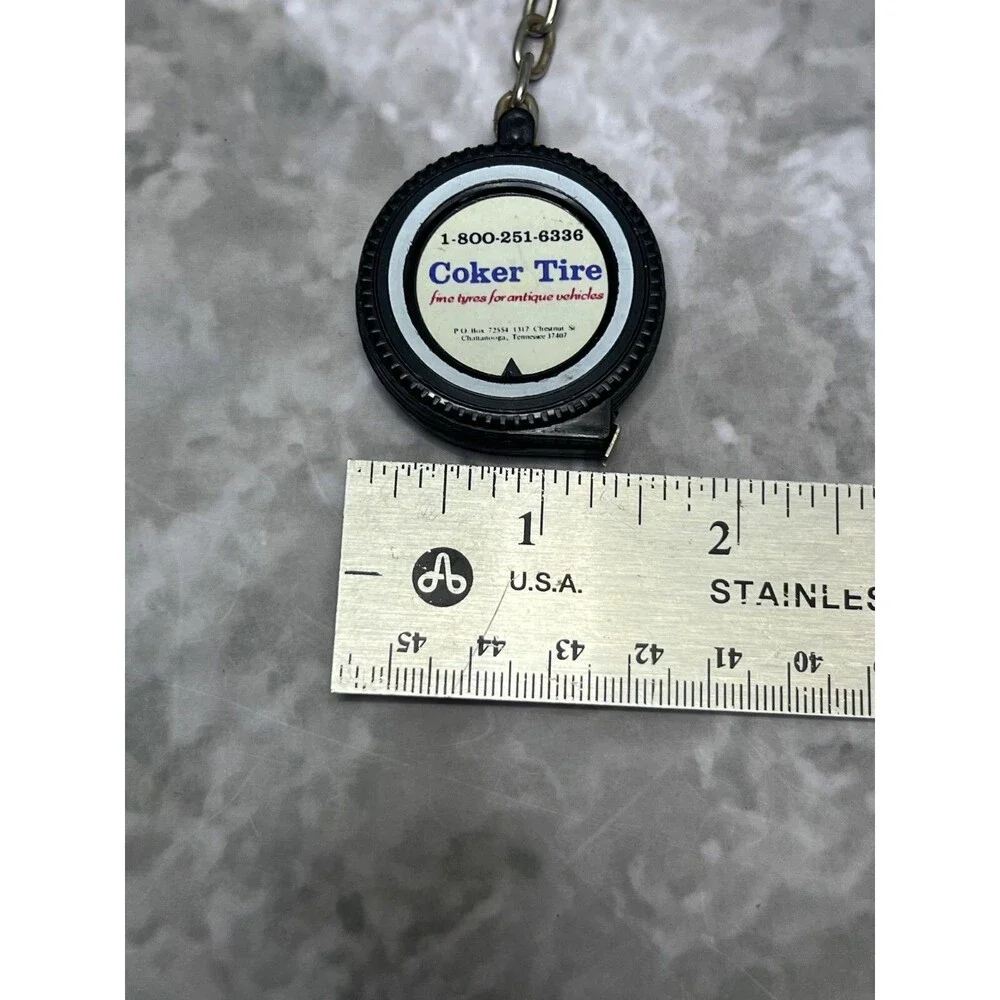 Coker Tire Measuring Tape Vintage Keychain Keyring Lot of 2